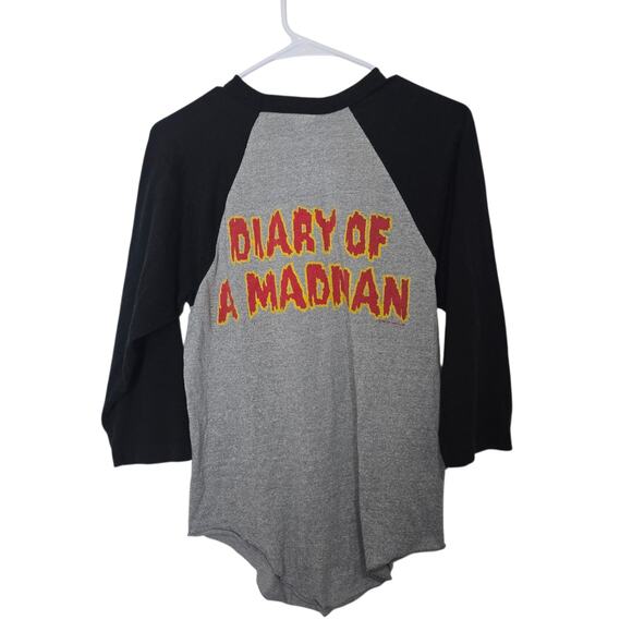 Vintage 80s Ozzy Osbourne Diary of a Madman Raglan T-Shirt Concert Size Medium - Picture 2 of 5